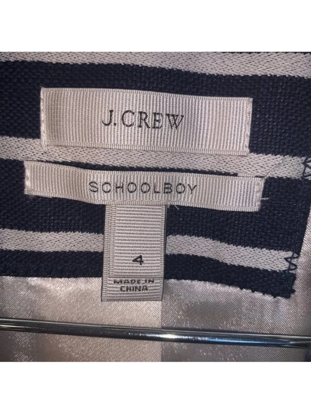 J.Crew Striped Schoolboy Blazer Blue White 4